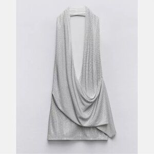 SOLD OUT ZARA JEWEL TRIM MINI DRESS RHINESTONES SILVER S